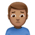 🙍🏽‍♂️ man frowning: medium skin tone display on Apple